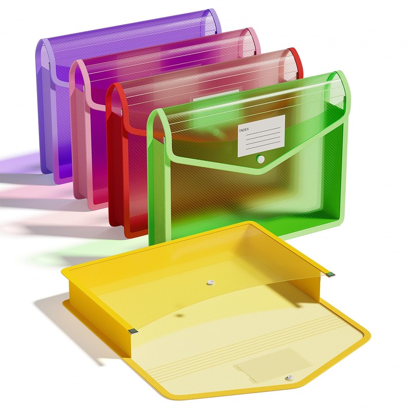 ThinkTex - Carpeta de archivos expansible de plástico, sobres transparentes