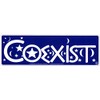 Coexist Stars - Bumper Sticker/Decal (9" X 2.5")