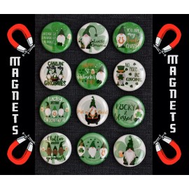 St Patrick's Day Gnomes - 1 1/2" Magnet Set (Set of 12)