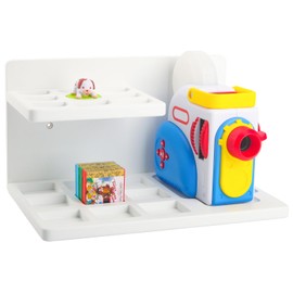 Taladad Wall Shelf Compatible with Little Tikes for Story Dream Machine Books Starter Set, for Little Tikes for Storytime Audio Play Real for Littles Character Storage Floating Shelves Blue (White)