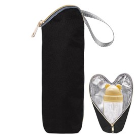 Insulated Bottle Bag for Baby, Bottle Warmer Bag Black Baby Bottle Cooler Bag Portable Travel Thermal Bags for Bottles, Waterproof Insulated Baby Bottle Bag Baby Bottle Thermal Bag