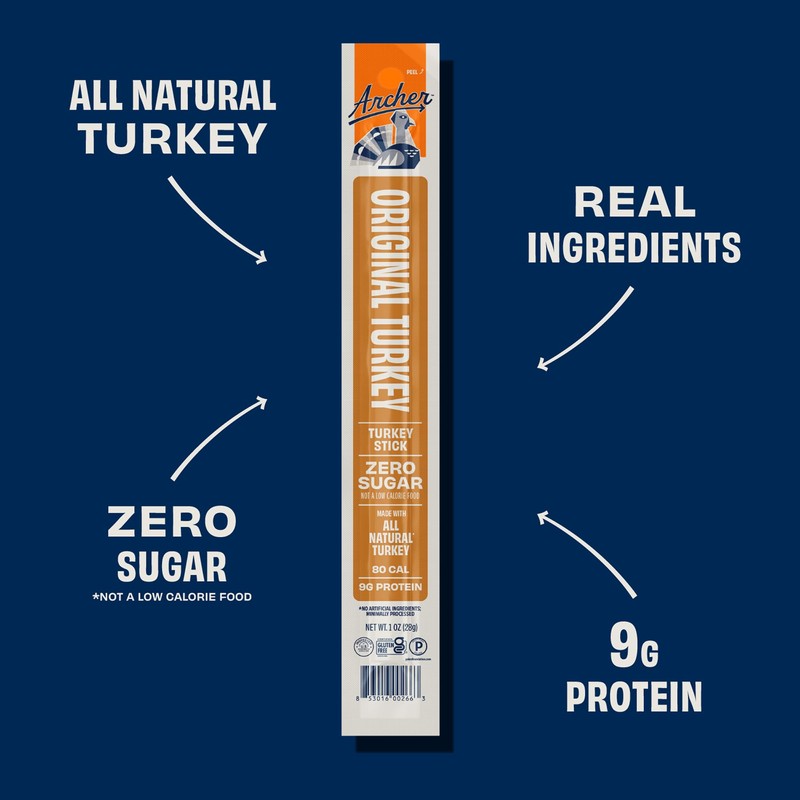 Archer Jerky Turkey Jerky Sticks - All Natural Turkey Sticks,