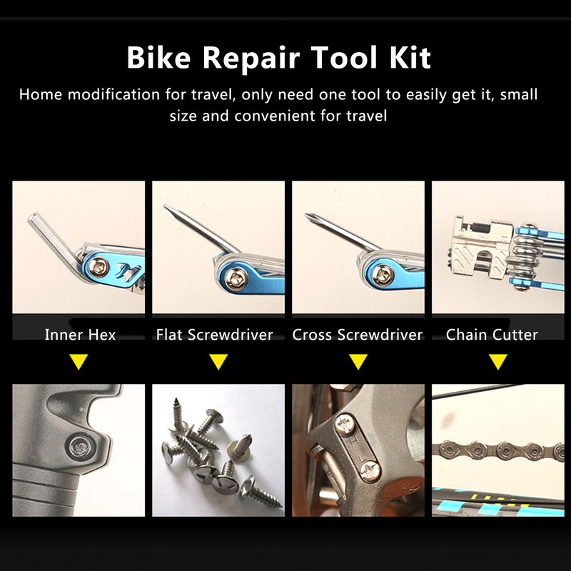 10 in 1 Bicycle Repairing Set Wrench Screwdriver Chain Breaker