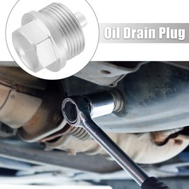 X AUTOHAUX 1 Set Universal M24x1.5 Car Magnetic Oil Drain Plug Sump Drain Nut Oil Drain Bolt Screw with 3 Gasket Aluminum Alloy Silver Tone