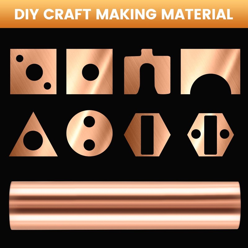 xelea Copper Sheet Roll, Metal Foil Plate 1000mm x 100mm