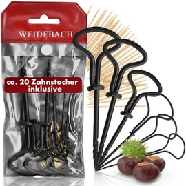 WEIDEBACH® 6-Piece Chestnut Drill Bit Set, 1.5-6 mm Drill Bit Including 20 Toothpicks for Crafts, Chestnut Craft Set, Chestnut Man Craft Set, Wood Drill Hand Drill for Chestnuts