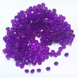 Liying Acrylic Diamond, 2000pcs 0.3 Inch Acrylic Faux Round Confetti Diamond Crystals Treasure Gems for Table Scatters, Vase Fillers, Arts & Crafts, Wedding Decoration (Purple)