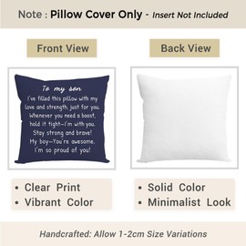 HERHOME to My Son Blue Throw Pillow Cover 18 x 18 Inch Christmas Birthday Gifts for Son Boys from Mom Dad Cushion Case, Sentimental Gift Ideas