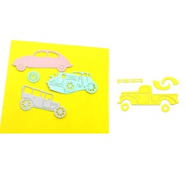 Metal 3 Sedan Car Pickup Truck Shape Cutting Dies Set, DIY Car Wheel Die Cuts for Card Making Embossing Tool Stencil Scrapbooking DIY Etched Craft Dies