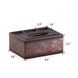 Arniche Leather Tissue Box Cover Rectangular and Multifunction Remote Control Caddy,Suitable for Storing pens and Stationery,Desk Organizer Storage for Office and Home(Antique)
