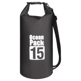 AWE THE OCEAN PACK Waterproof & Dustproof Bag, Dry Bag, Drum Shape, New Material, IPX6, Shoulder Included, Lightweight, Foldable, For Beaches, Fishing, Camping, Mountain Climbing, Pools, Disaster