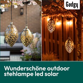 Gadgy Gadgy Solarlampen fr Au?en H?ngend - 2er Set Solar H?ngeleuchte - Solar H?ngelampen fr Au?en - Marokkanische Deko - Solarlaterne fr Au?en H?ngend - Solar Laterne - Orientalische Lampe H?ngend