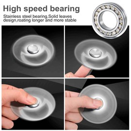 Aolcev Fidget Spinner Fidget Toy Hand Spinner for Kids Adults Stainless Steel Metal 4-10 Minutes Fast Bearing Spins Hand Spinner Tri Finger Gyro Toy ADHD EDC Anxiety Stress Relief Fidget Toy-Silver