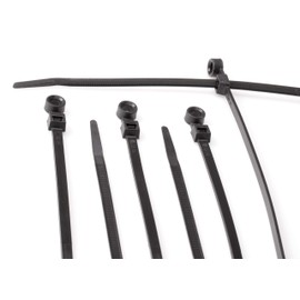 THE CIMPLE CO 7 inch Black Nylon Zip Ties (Wire, Cable Ties) - Strong - Indoor and Outdoor Rated -Screw Mounting Hole, 100 Pack