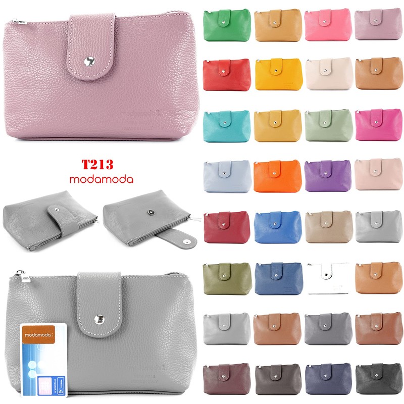 modamoda de - T213 - Italian Leather Cosmetic Bag Mask