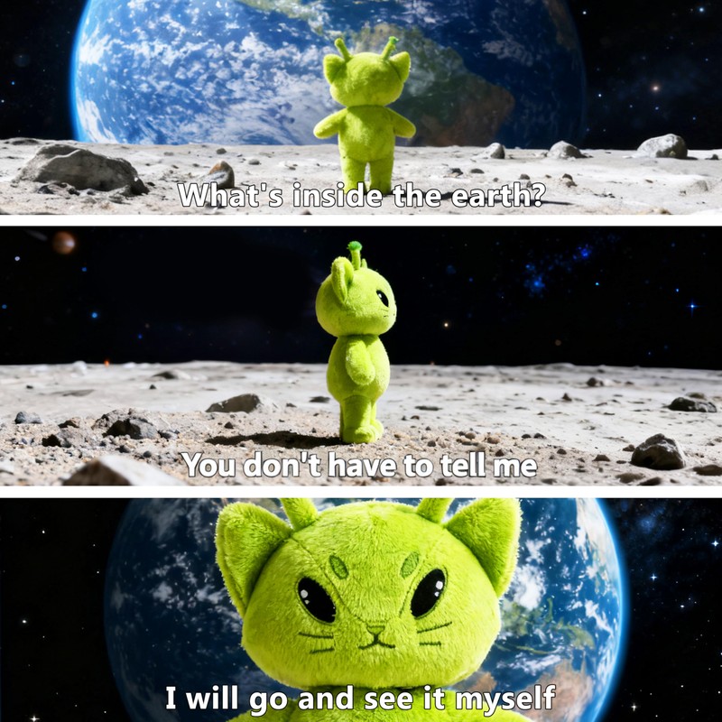 Alien Cat Plush, Green Alien Stuffed Animal Toy Cat Meme