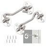 Pack of 2 storm hooks with eyelet, cabin hooks, stainless