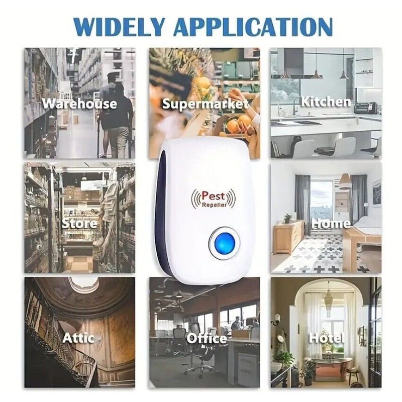 Pest Reject 2pcs Ultrasonic Pest Reject Home Control Electronic Repellent