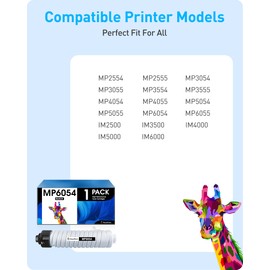 MasaiMara Compatible Toner Cartridges for Ricoh MP6054 842126 841999 for Ricoh MP2554 MP2555 MP3054 MP3055 MP3554 MP3555 MP4055 MP5054 MP5055 MP6055 IM2500 IM3500 IM4000 IM6000 Printer (Black, 1-Pack)