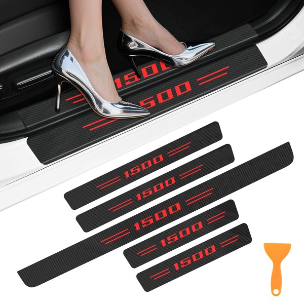 5PCS Car Door Sill Protectors for Dodge RAM 1500 Accessories,
