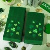 JarThenaAMCS 2Pcs Green St. Patrick's Day Hand Towels Cotton Embroidered