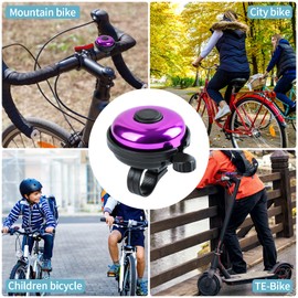 Xthuge Classic Bike Bell, Aluminum Bicycle Bell, Loud Crisp Clear Sound Bicycle Bike Bell for Adults Kids(Purple-Right Hand Use)