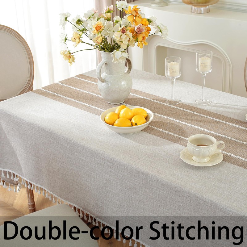 Cenebonxy Rustic Fall Table Cloth Rectangle Table Cloths, Cotton Linen