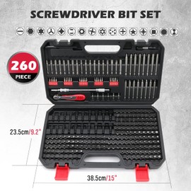 SEDY 260-Piece Ultimate Precision Screwdriver Bit Set, Premium Security Bit Set Includes Magnetic Security Bits, Nut Driver, Ratchet Wrench and Bits Holder
