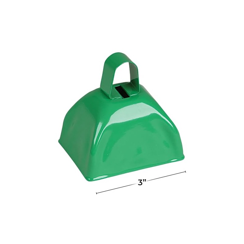 Green Metal Cowbell - 12 Pack