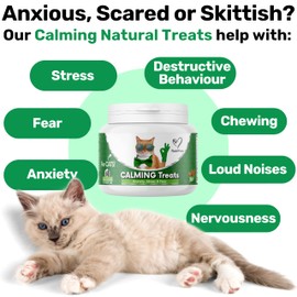 NutriPaw Calming Treats For Cats - Reduce Stress, Fear, Nervousness, Anxiety & Travel Issues - Natural Calming Support as a Tasty Treat - Lasts up to 2 Months