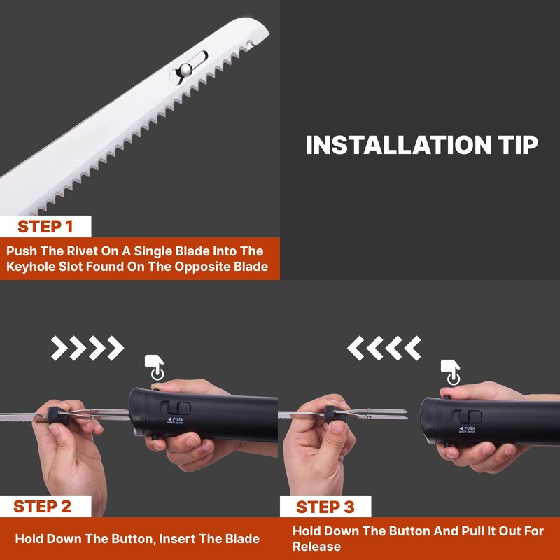 Cordless Electric Knife – Rechargeable Electric Knives with Safety Lock,