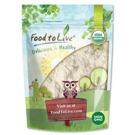 Food to Live Organic Cassava Flour, 1 Pound — Non-GMO, Raw Yuca Root Powder, 100% Pure, Kosher, Vegan Superfood, Paleo, Bulk, Wheat Flour Substitute