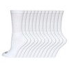 WILSON Women's 12-Pack Basic Crew Socks, White, 4-10