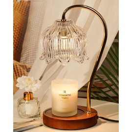 Candle Warmer Lamp with Timer Dimmer, Lotus Flower Dimmable Candle lamp Warmer, 2 Bulbs, Height Adjustable Wax Melt Warmer for Jar Scented Candles, Birthday Gifts Ideas for Women Mom, Home Decor