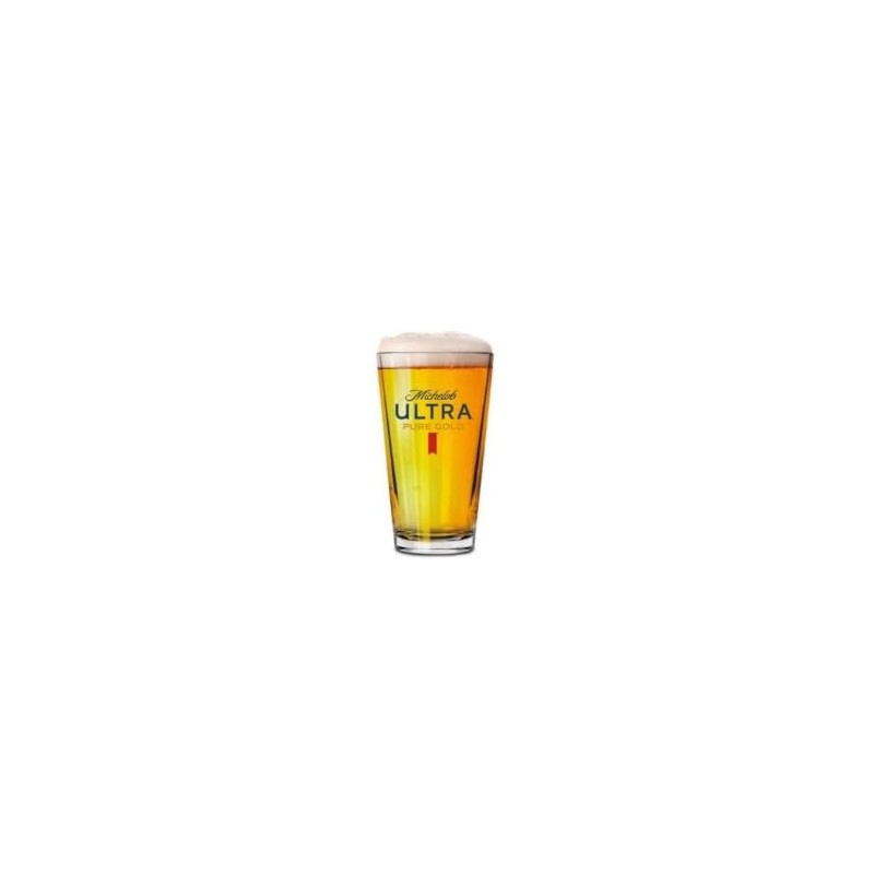 Michelob Ultra Pure Gold Beer Pint Glass, 16 oz, Set