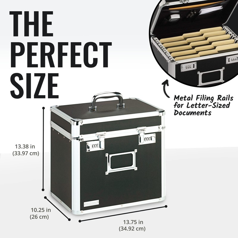 Vaultz Locking File Organizer Box - 13.5 x 13.25 x