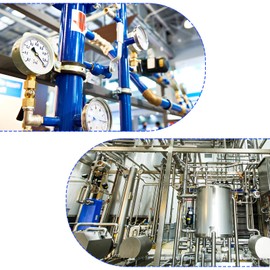 M METERXITY Brass Hose Barb Screw Connection - 90° Angle 10 mm Brass Pipe Connection with Hose Clips Application Water (G1/4 Female Thread)