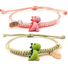 Omky Pulseras Ajustables Dinosaurios Set verde/rosa