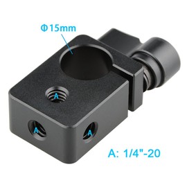 CAMVATE 15mm Rod Clamp with 1/4'' Screw Hole Camera Shoulder Equipment Support & DIY Accessories Black