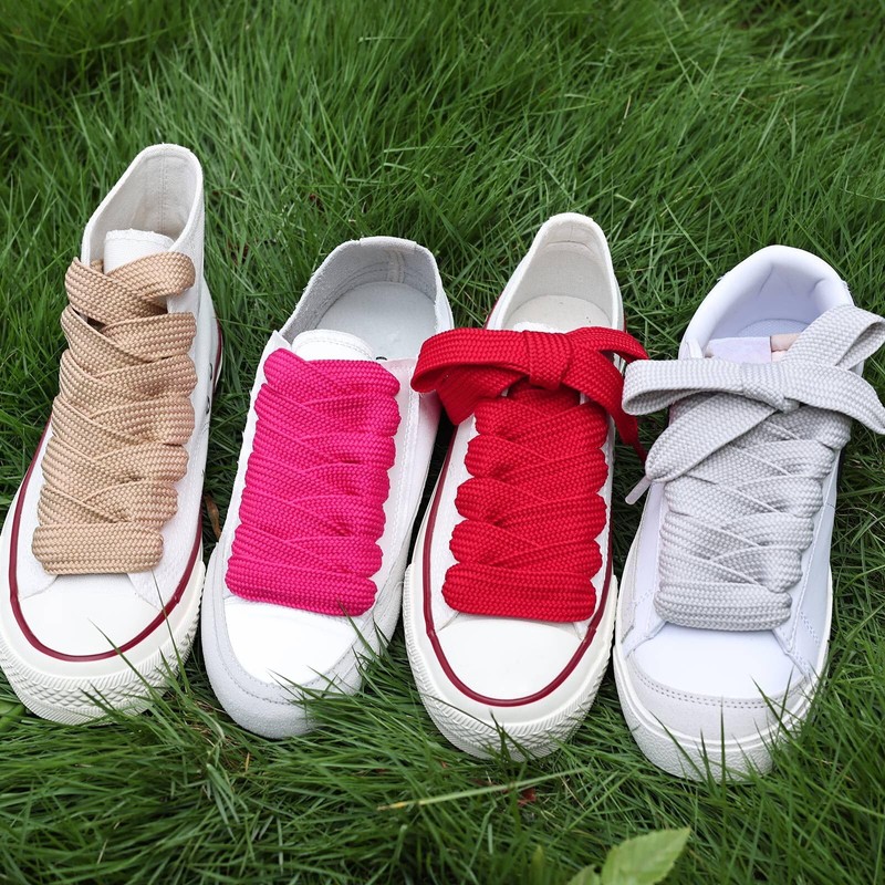 Booyckiy 2 Pairs 3/4'' Wide Fat Laces for Sneakers, 36''-63''Length