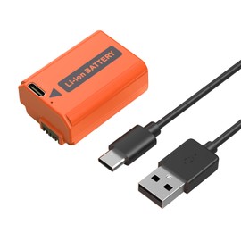 SMALLRIG NP-FW50 Battery 1030mAh USB-C Camera Battery for Sony A7S II / A7R II/ZV-E10, 2.25H Full Charged Battery for Sony A7, A7S, A7R, A6400, A6500, A6300, A5000, A5100, A6000, RX10, Orange