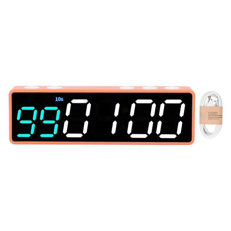 Fitness Timer Clock Large LED Digital Anti Vertigo Display Workout