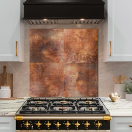 funlife Dynamic Rusty Metal Splashback - Heat-Resistant Flame Effect Kitchen Splashback Panel (28.5x28.5cm, 1mm)