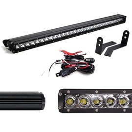 iJDMTOY Behind Grille Mount 30-Inch LED Light Bar Kit Compatible With 2009-2014 Ford F-150, Includes (1) 150W High Power CREE LED Lightbar, Mesh Grill Mounting Brackets & On/Off Switch Wiring Kit