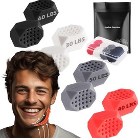 Upgraded Jaw Exerciser for Men & Women – 8Pack of Portable, Travel-friendly, Made of Food Grade Premium Quality Silicon Jaw Toner for Strengthening Facial Muscles, 30, 40, 50, 60 lbs