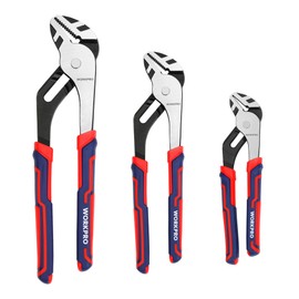 WORKPRO 3 Piece Groove Joint Plier Set, 12/10/8 Inch Adjustable Water Pump Pliers, Straight Jaw Pliers for Home Repair, Gripping, Nuts, Bolts, Pipe & Fittings