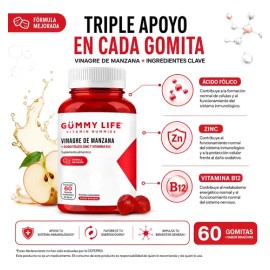 Gomitas Vinagre Manzana B12 Zinc Acido Folico 60 Pzs