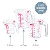 Chef Pomodoro 3-Piece Measuring Cups, Multiple Measurement Scales - Includes