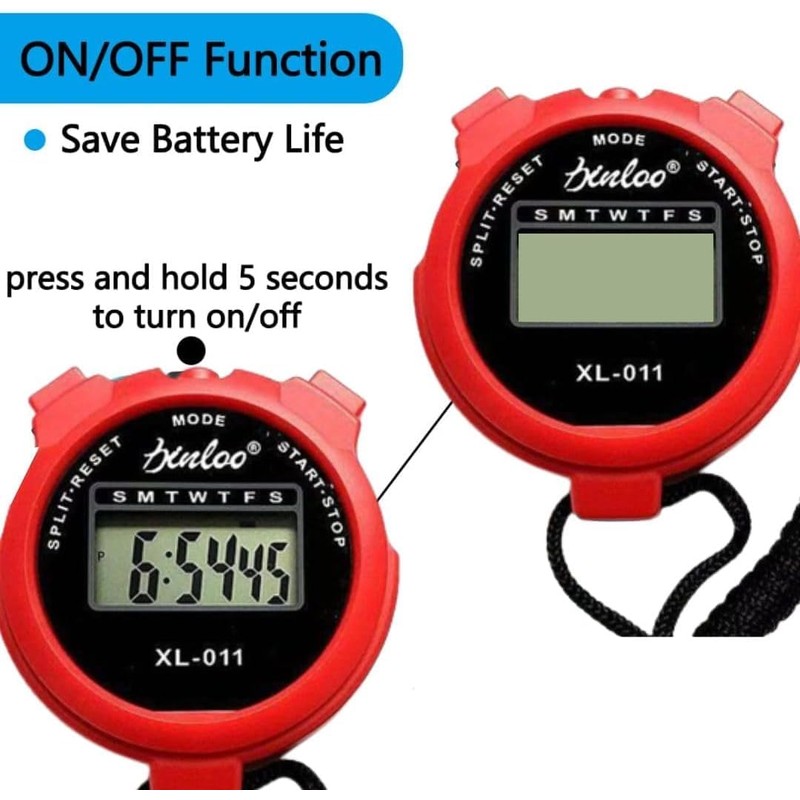 BLACK Sports Stopwatch Multi-Function Sport Digital Stopwatch Timer, Large Display,