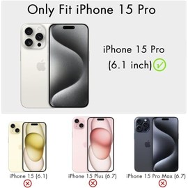 Compatible con iPhone 15 Pro, Funda de neón con purpurina, Funda protectora delgada y brillante con brillos TPU para mujeres y niñas para iPhone 15